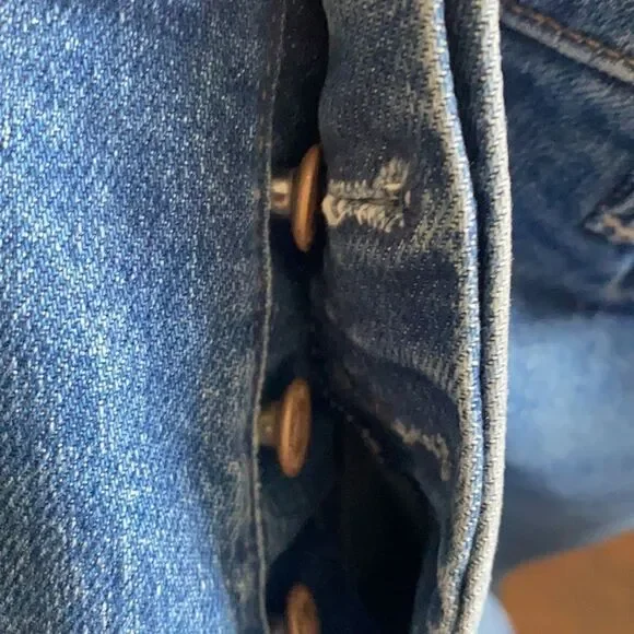 Mother The Stunner Ankle Fray Distressed Blue Denim Jeans Casual Crate Digger - Picture 10 of 16